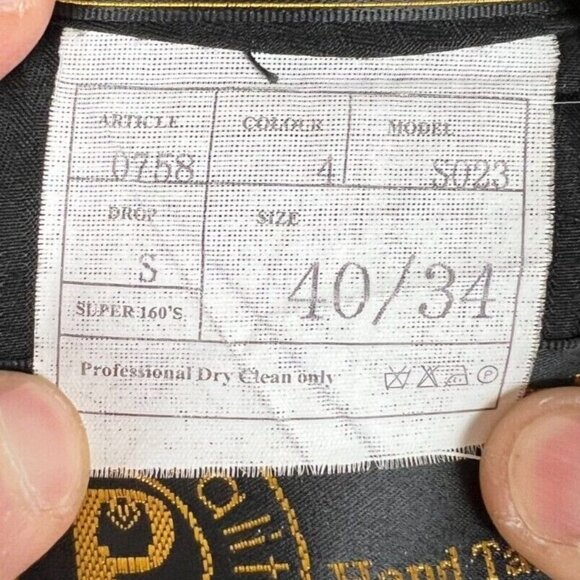 Porto Filo Extra Fine Men's Dress Pants Polyester Pinstripe Gray Size 32x28.5 - Picture 4 of 13